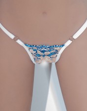 FAF Lingerie. Crotchless and Hand Painted Butt Plug Beads G String. FAF-1021, Color: AS SHOWN