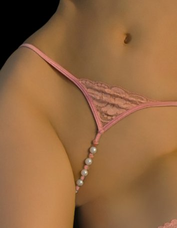 Open G-String with Faux Pearls