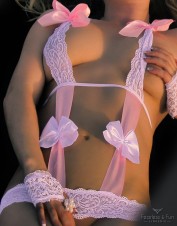 FAF Lingerie. Mini Micro Dress with Large Bows. FAF-H104, Color: AS SHOWN