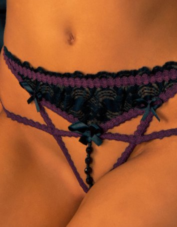 FAF Lingerie: H129. Open Crotch Victorian Style G-String