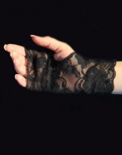 FAF Lingerie. Black Lace Fingerless Gloves. FAF-H137, Color: AS SHOWN