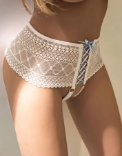 FAF Lingerie. Stretch Lace Up Thong Panties. FAF-H177, Color: AS SHOWN