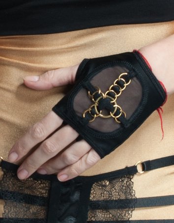 Metal Detail Lingerie Gloves