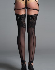 FAF Lingerie. Thigh Highs With Lace Top and Lace Sock Part. FAF-D292, Color: AS SHOWN