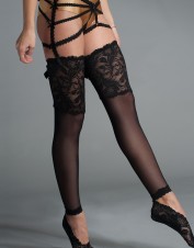 FAF Lingerie. Thigh Highs With Lace Top and Lace Sock Part. FAF-D292, Color: AS SHOWN