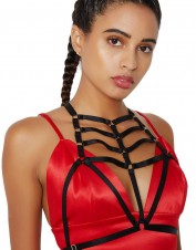 FAF Lingerie. Strappy Harness Bra Rave Top. FAF-D338, Color: AS SHOWN