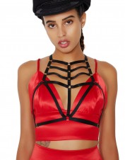 FAF Lingerie. Strappy Harness Bra Rave Top. FAF-D338, Color: AS SHOWN