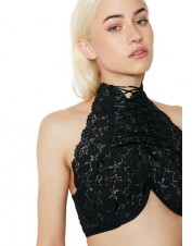 FAF Lingerie. Lace High Neck Bralette. FAF-D337, Color: AS SHOWN