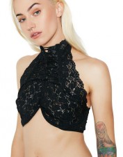 FAF Lingerie. Lace High Neck Bralette. FAF-D337, Color: AS SHOWN